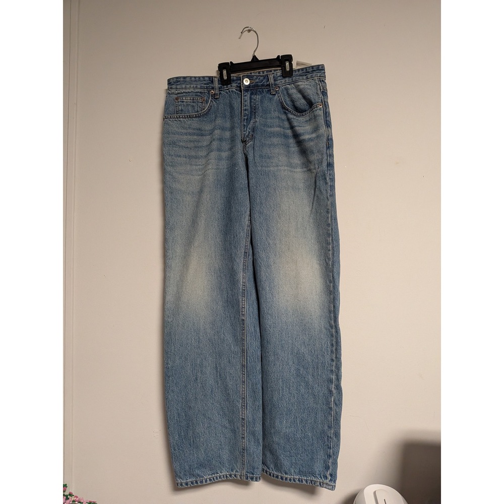 INTHERAW Wide Leg Jeans Light Wash Blue Cotton Denim Size‎ 3 Made in Korea
